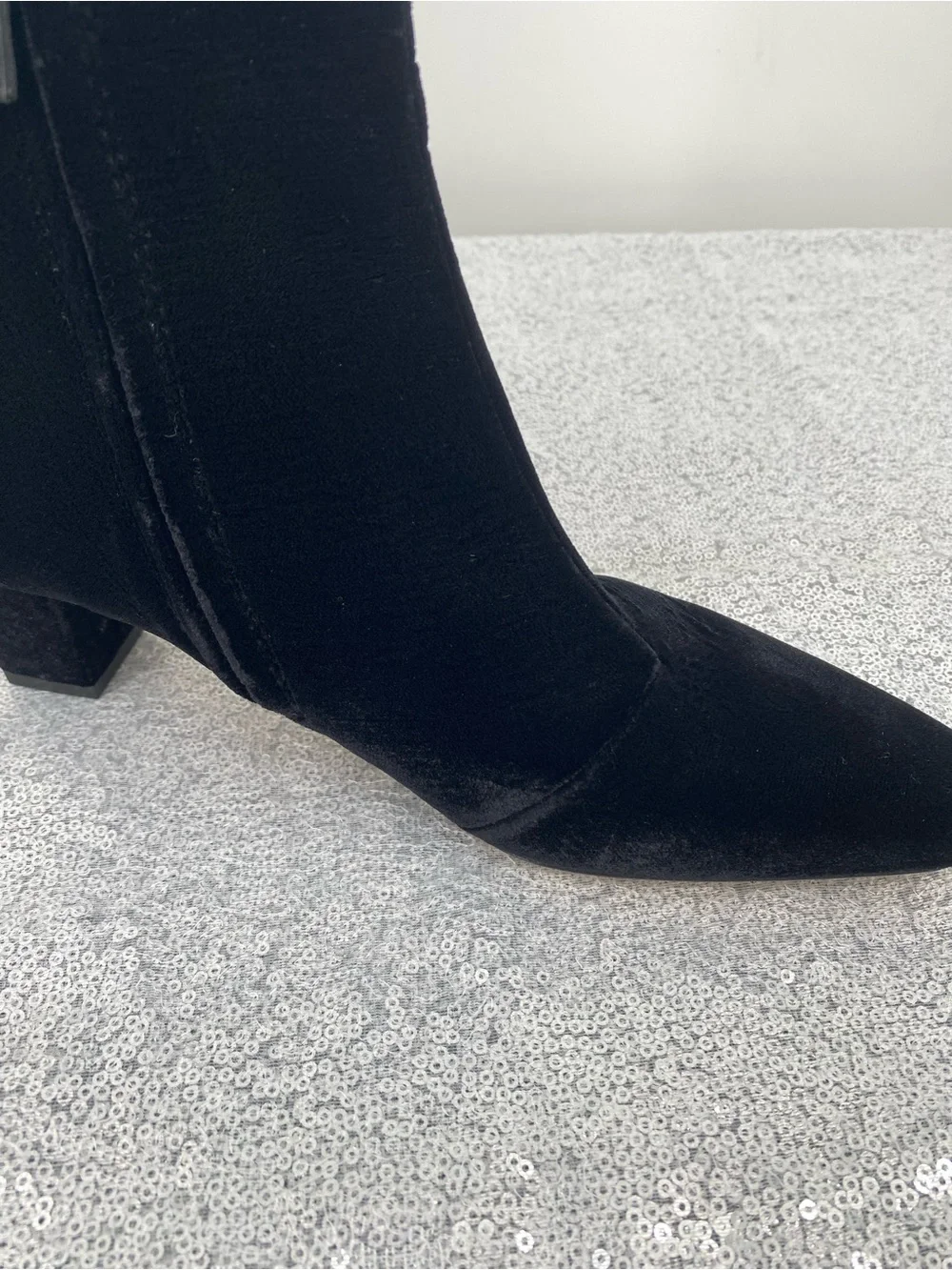 Lauren Ralph Lauren Willa Leather Ankle Boots Black Velvet Size 6.5B